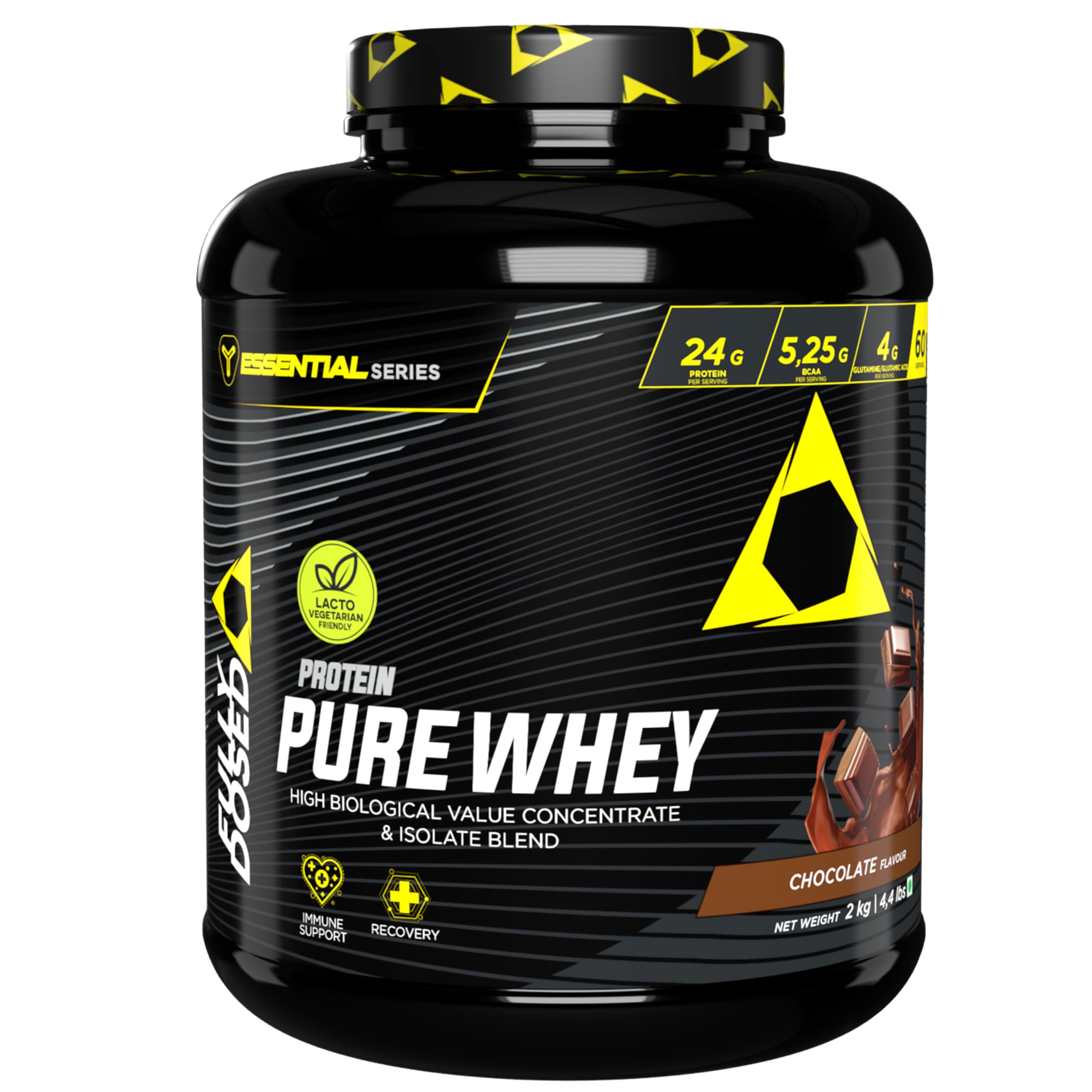 100% Pure Whey Protein Powder For Muscle Mass and Bone strength (CHOCOLATE, 2 KG)