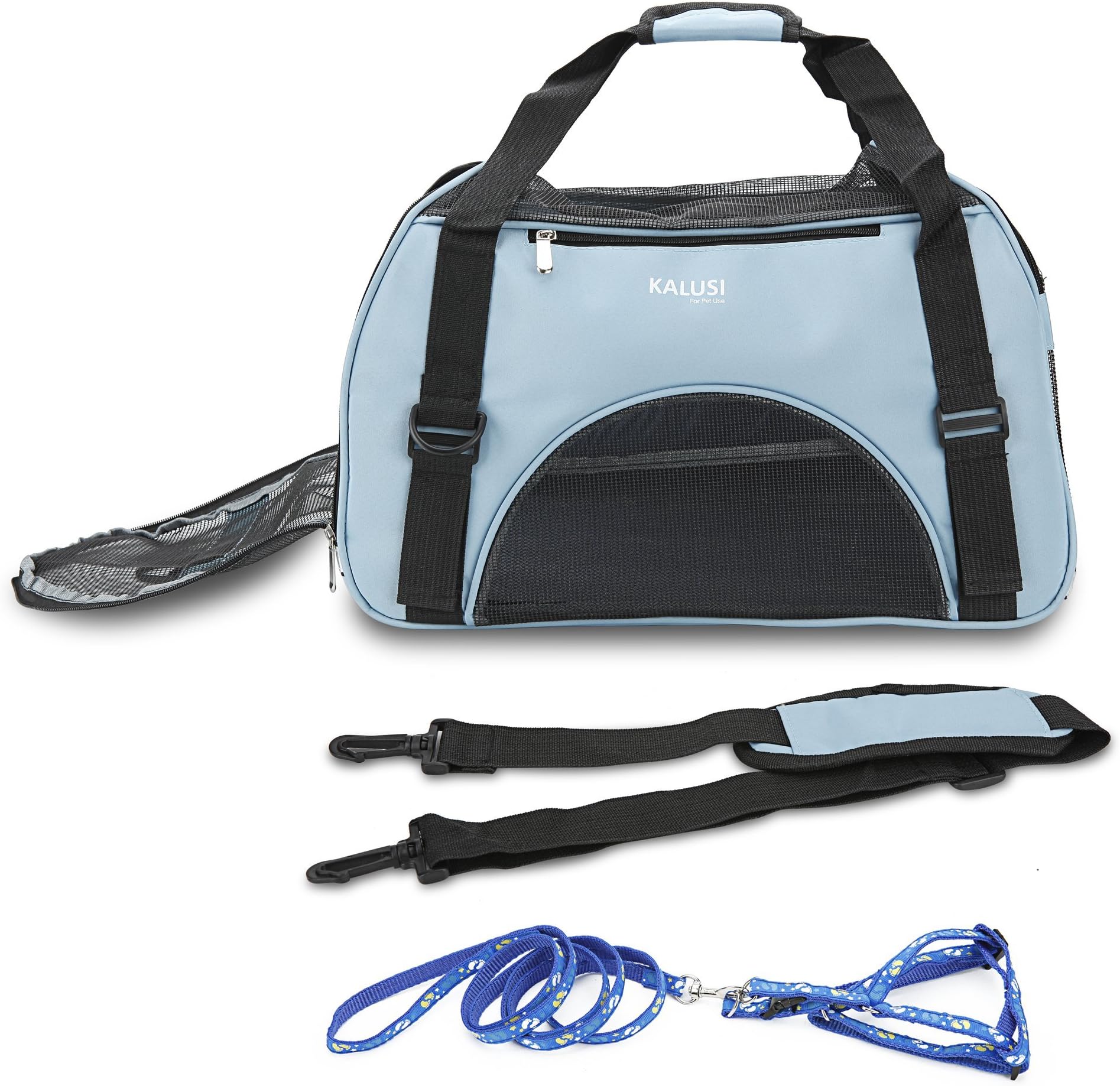 KALUSI Deluxe Foldable Soft Sided Dog House Style Pet Carrier, Airline Approved Pet Travel Carrier/Tote & Bag for Cats & Dogs/1 Year Warranty (Large :18.1 x 9.6 x 12.9 inches)