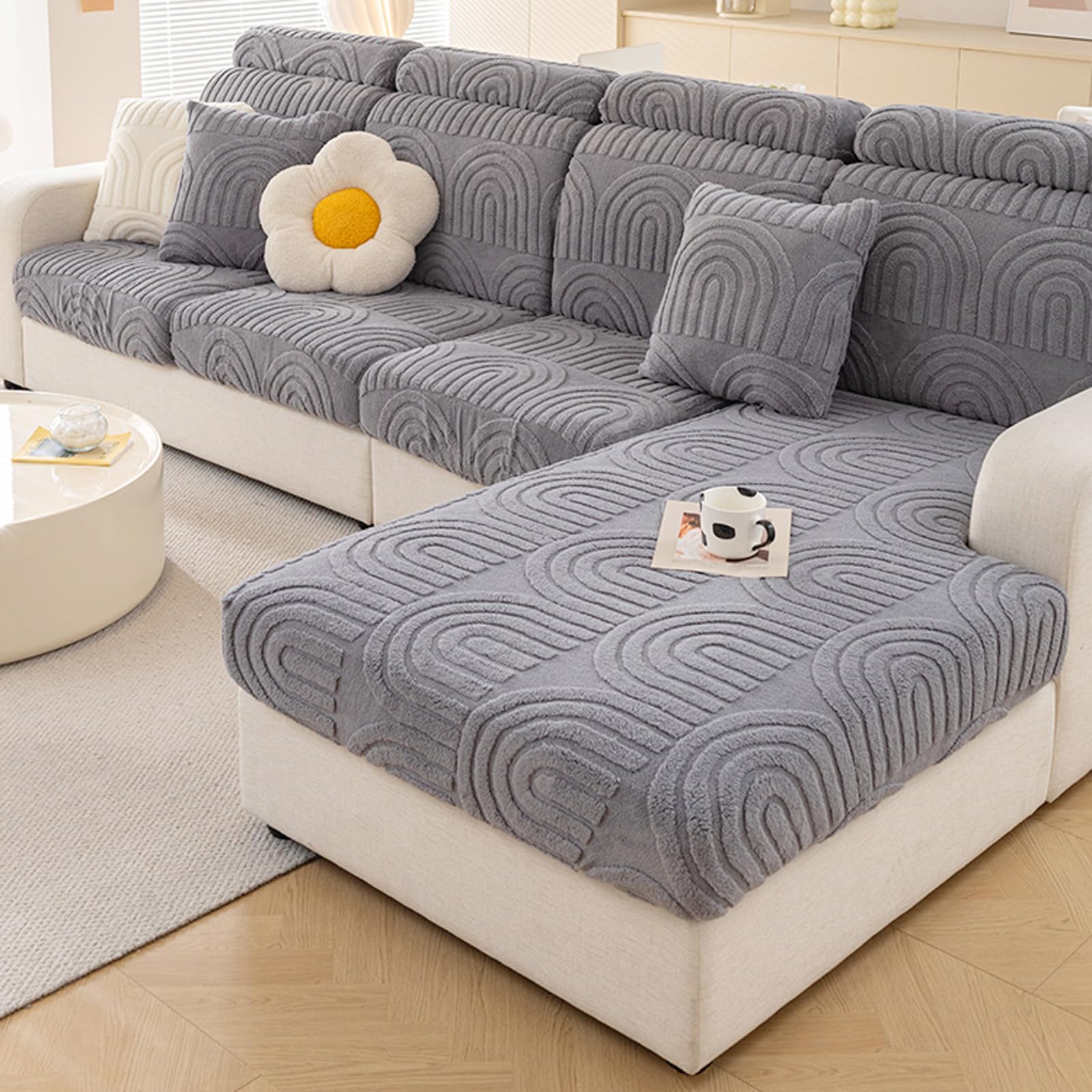 Housses de coussin de siège de canapé épaisses et extensibles antidérapantes