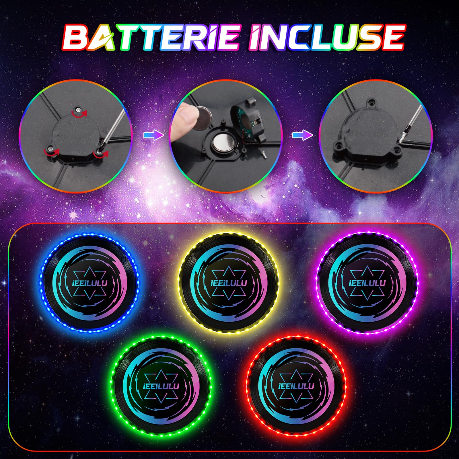Disco da Lancio Illuminato 49 LED Frisbee da Competizione Funsport per Adulti Bambini