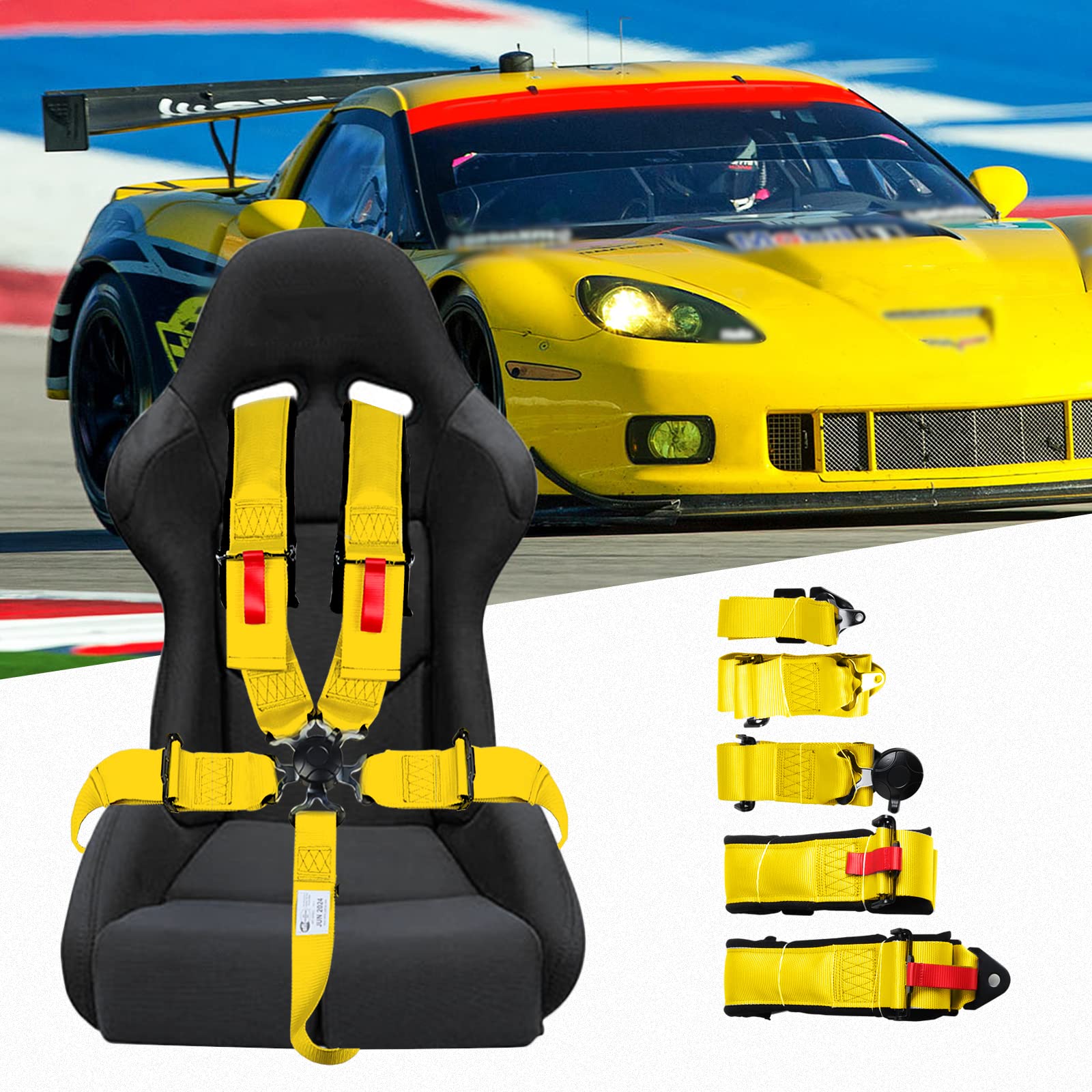Buy DING.PAI 5 Point Racing Harness Seat Belt Market Bucket Seats