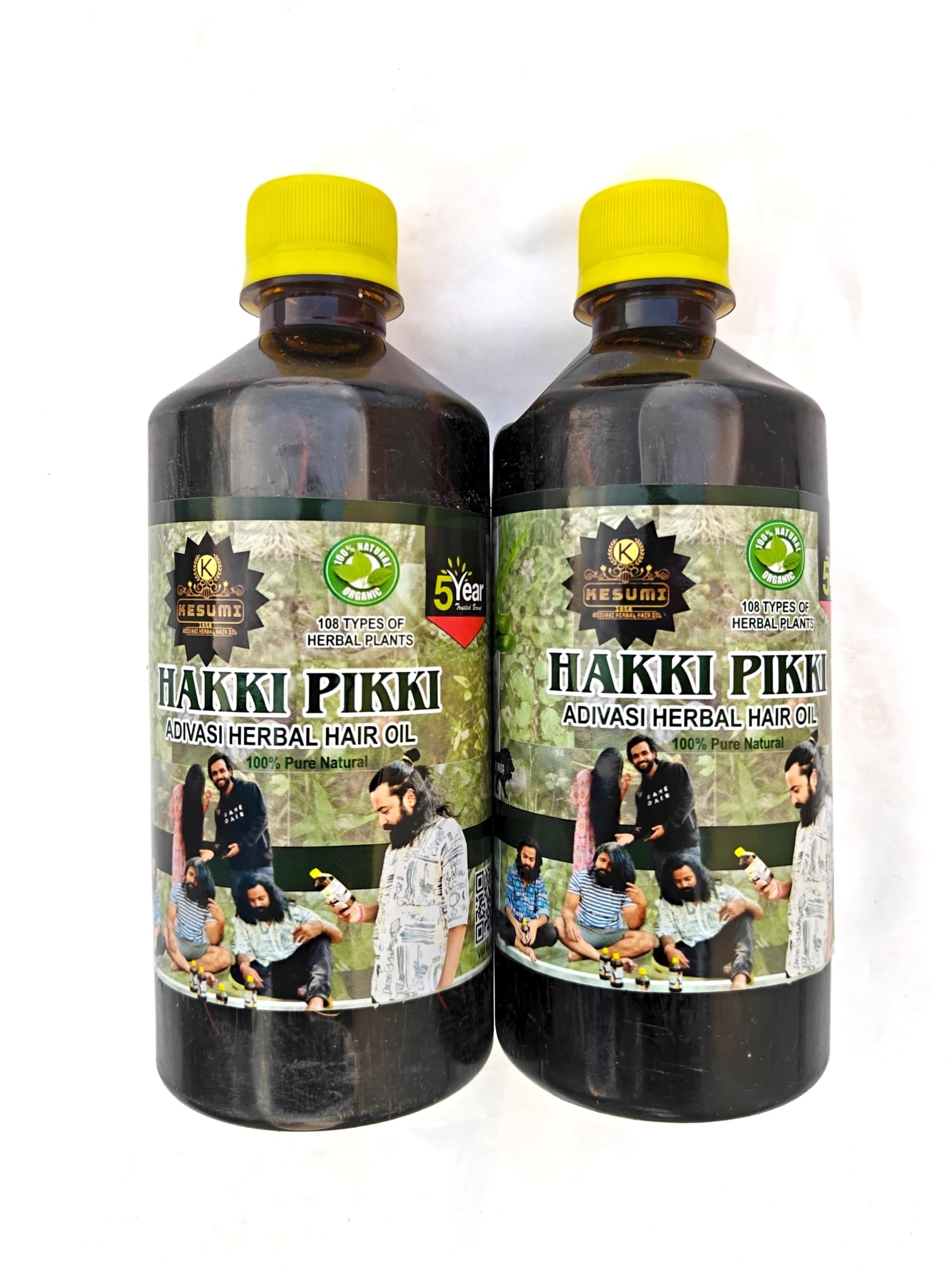 Original Hakki Pikki Adivasi Herbal Hair Oil, 100% Natural Mysore Karnataka (500 Ml) Pack of 2 Combo-picture-26