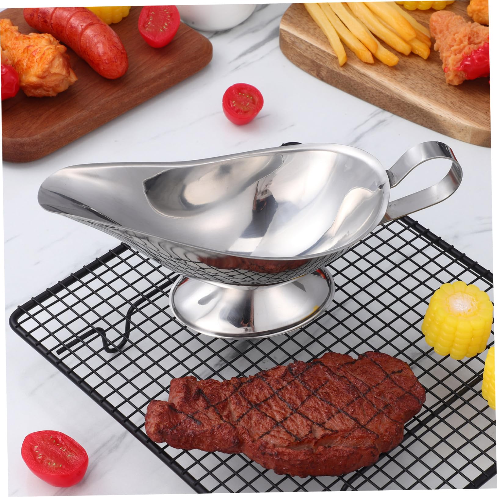 PLAFOPE 2 Piezas De Acero Inoxidable Bote De Jugo Dispensador De Salsa Tarro De Condimento Mini Jarra Para Servir Platos Salsera Bote De Salsa Cuencos De Condimentos Recipiente
