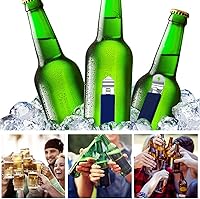 Vista 5 de Abrebotellas magnético, 3 piezas, abridor de latas clásico de acero inoxidable, abrebotellas pequeñas, con imán para acampar y viajar HANCELANT