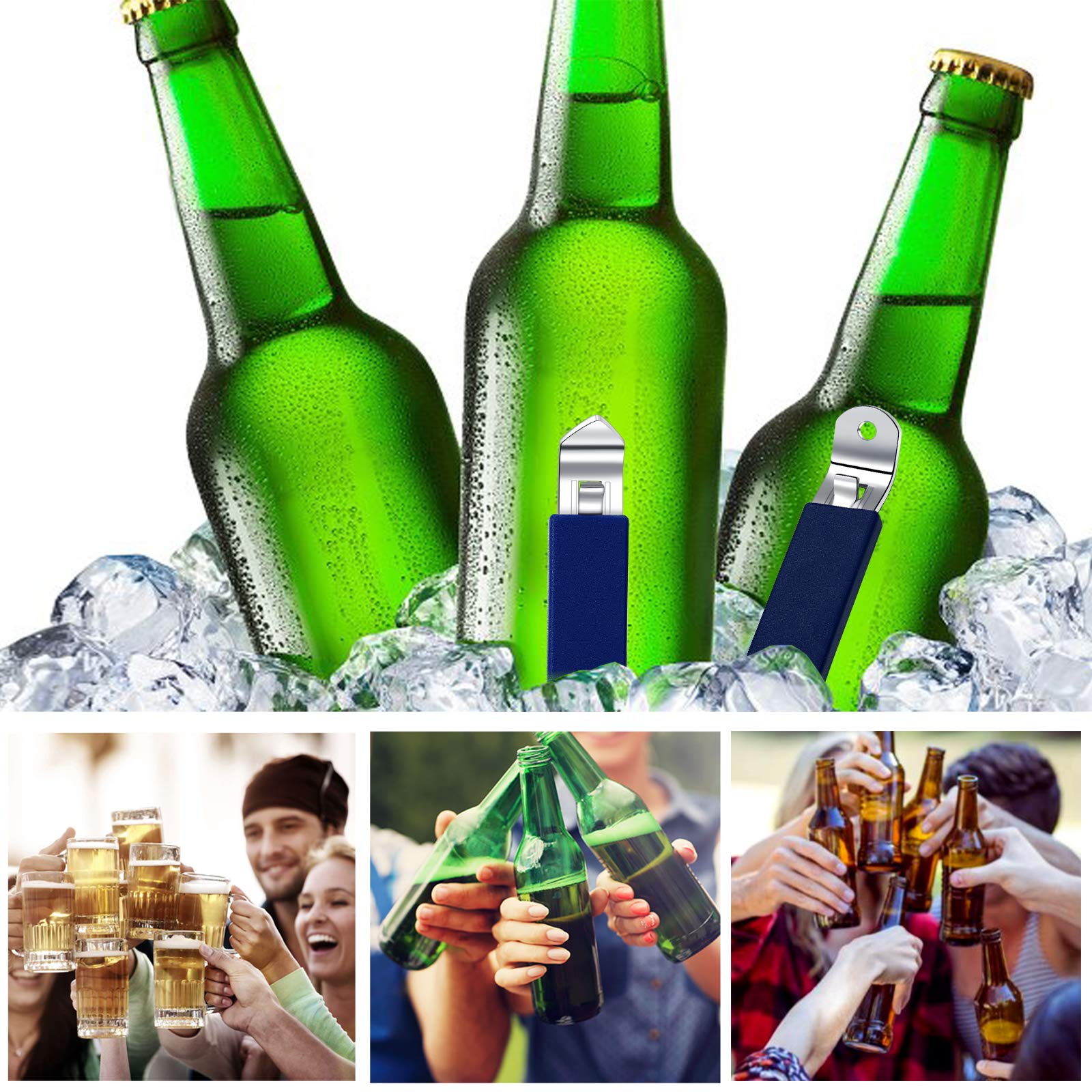 Abrelatas de botellas magnéticas de acero inoxidable, abrebotellas pequeño, con imán para acampar y viajar HANCELANT