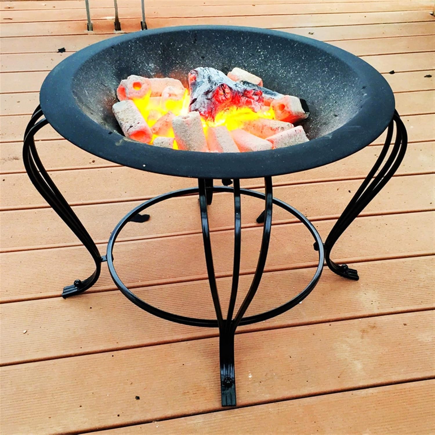 Outdoor Patio Fire Pit Outdoor Fire Tables,Charcoal Barbecue Grill,Natural Wood Heating Fire Pit Bowl,for Backyard,Camping,Picnic,Bonfire,Garden