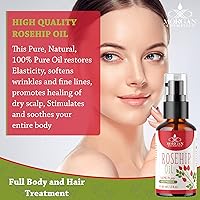 Vista 4 de Morgan Cosmetics Aceite de semilla de rosa mosqueta orgánico para la cara, aceite de semilla de rosa mosqueta, aceites esenciales orgánicos de rosa