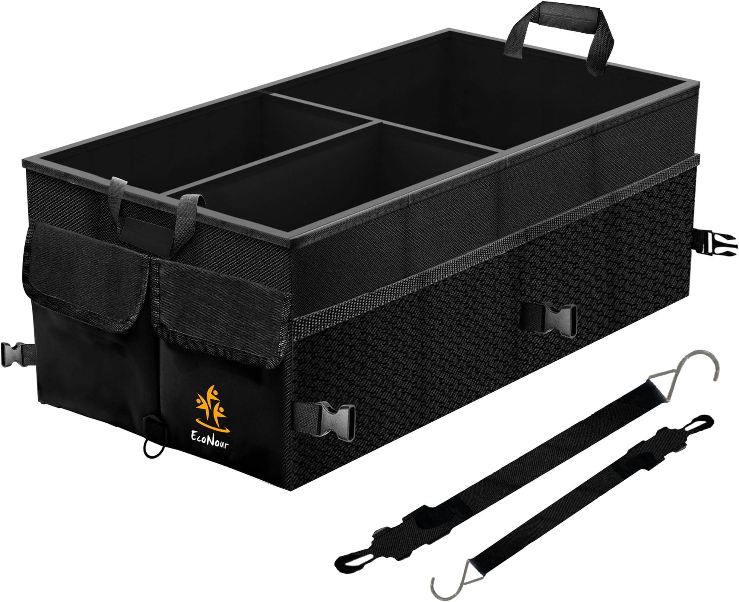 GABIHERE Car Trunk Organizer with 3 Compartments and