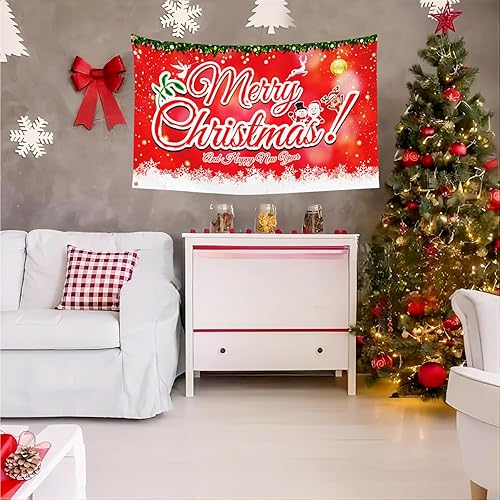 Miniatura 6 de NASIAN Banderas de Navidad de 3 x 5 para exteriores, banderas de Feliz Navidad de doble cara para exteriores, bandera de Feliz Año Nuevo, decoración