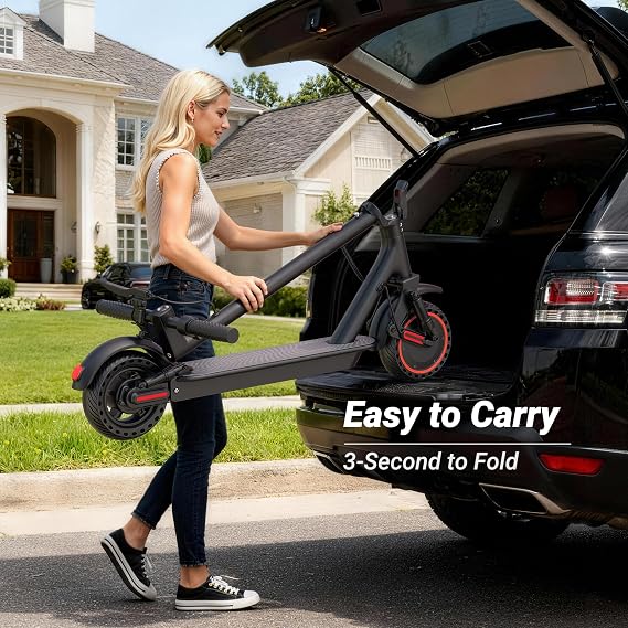 Electric Scooter for Adults 500W Motor, Up to 22 MPH, 25 Miles Range, Dual Suspension, 10 Solid Tires, Foldable Commuter Electric Scooter with App Control, LED Display,UL 2272 Certified