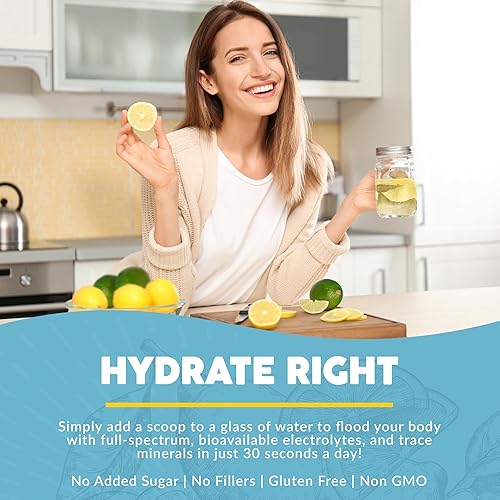 Miniatura 5 de Paleovalley Polvo de electrolitos esenciales  Polvo de electrolitos de limón y lima de espectro completo para hidratación, energía y recuperación