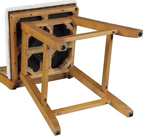 Miniatura 32 de Home Brookline - Taburete giratorio de bar con mecanismo giratorio de 360°, taburetes rústicos de granja para encimera de cocina con cojín, altura