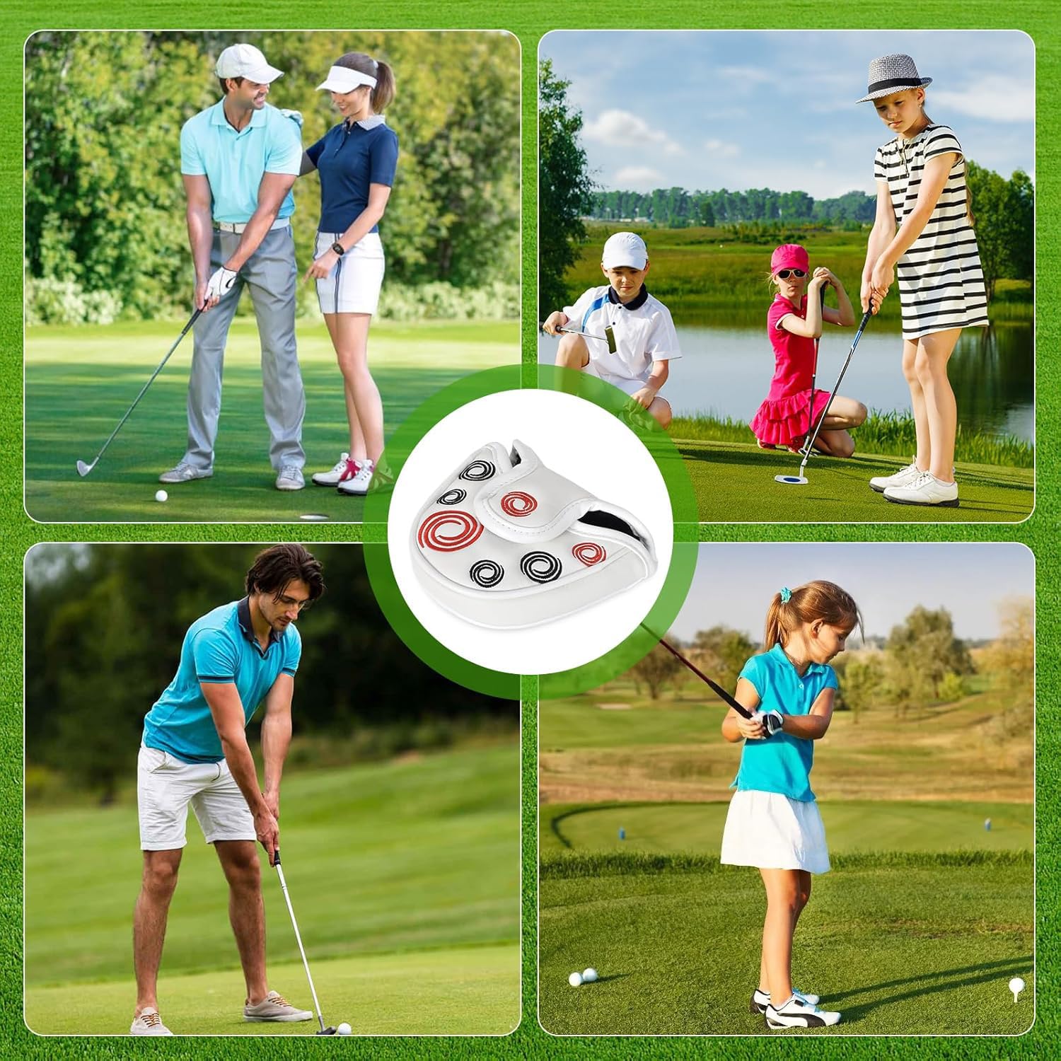 1 Pieza Golf Headcover Magnetic, Putter Head Covers, Cubiertas De Protección para Putter De Golf, Piel Sintética para Fundas De Putter, Mallet Putter Headcover