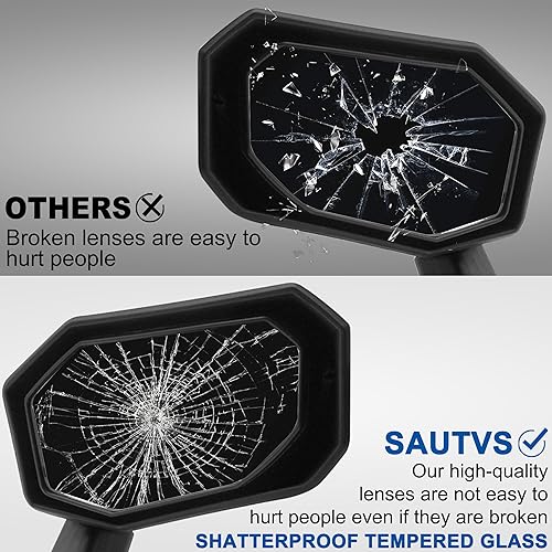 Miniatura 5 de SAUTVS - Espejos laterales plegables para puerta delantera para Maverick X3, espejos laterales ajustables de alta definición para accesorios Can-Am