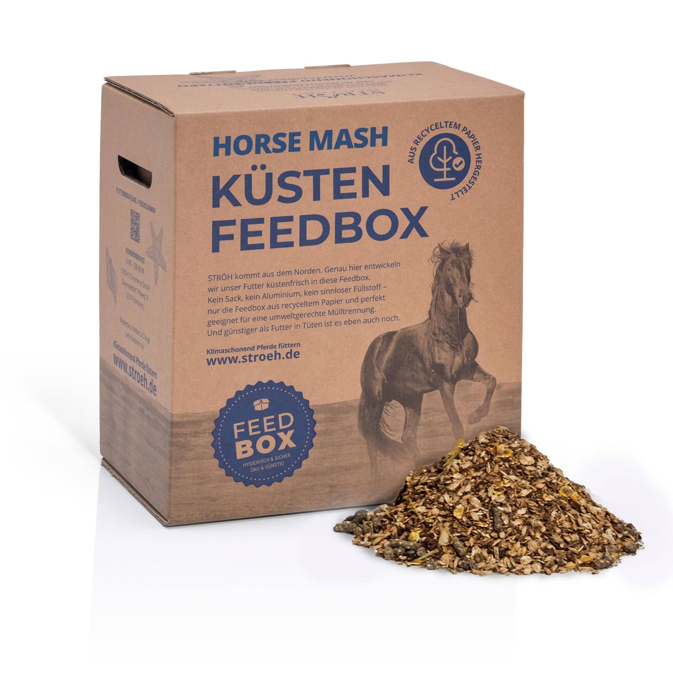 STRÖH Horse Mash Pferd - 30 kg Feedbox - Ergänzungsfutter für Pferde