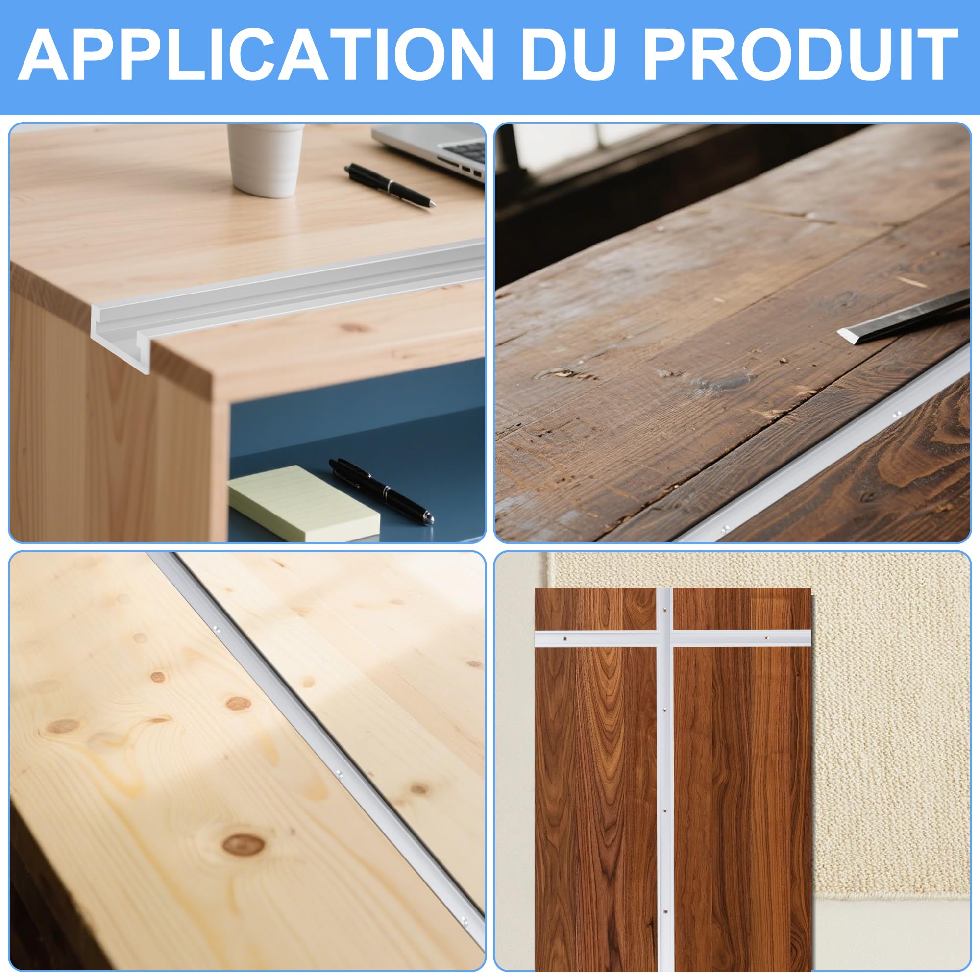 uyoyous Rail en T Aluminium 800mm, 4 Pièces Rainure en T pour Travail du Bois, Scies à Table & Établis - Montage Facile avec Vis
