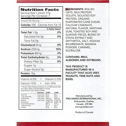 Miniatura 3 de ProtiDiet Avena - Nuez de plátano (7caja) - Alto contenido de proteínas 0.53oz - Bajo en calorías - Bajo en grasa