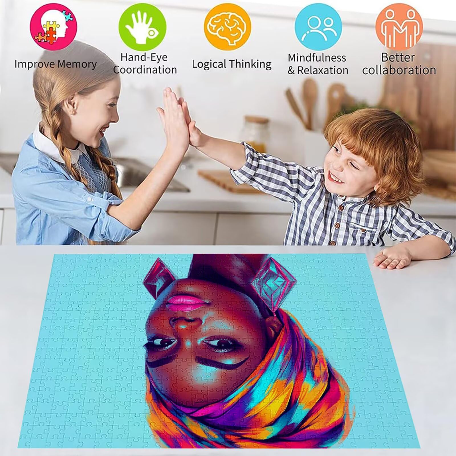 Puzzle 3000 elementów Afryka puzzle dla dorosłych kobiet 122 x 81 cm Unikalne rzemiosło klasyczne 3D drewniana układanka do rodzinnych gier aktywnych, układanka zrób to sam do dekoracji ścian domu