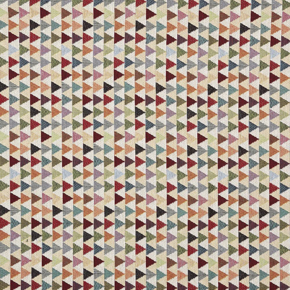 Kt KILOtela - Tela Tapicería, Jacquard Gobelino, Tapizar Sillas, Cojines, Sofá, Resistente, 100 cm Largo x 280 cm Ancho, Triángulos, Multicolor, Beige - 1 Metro — view 2
