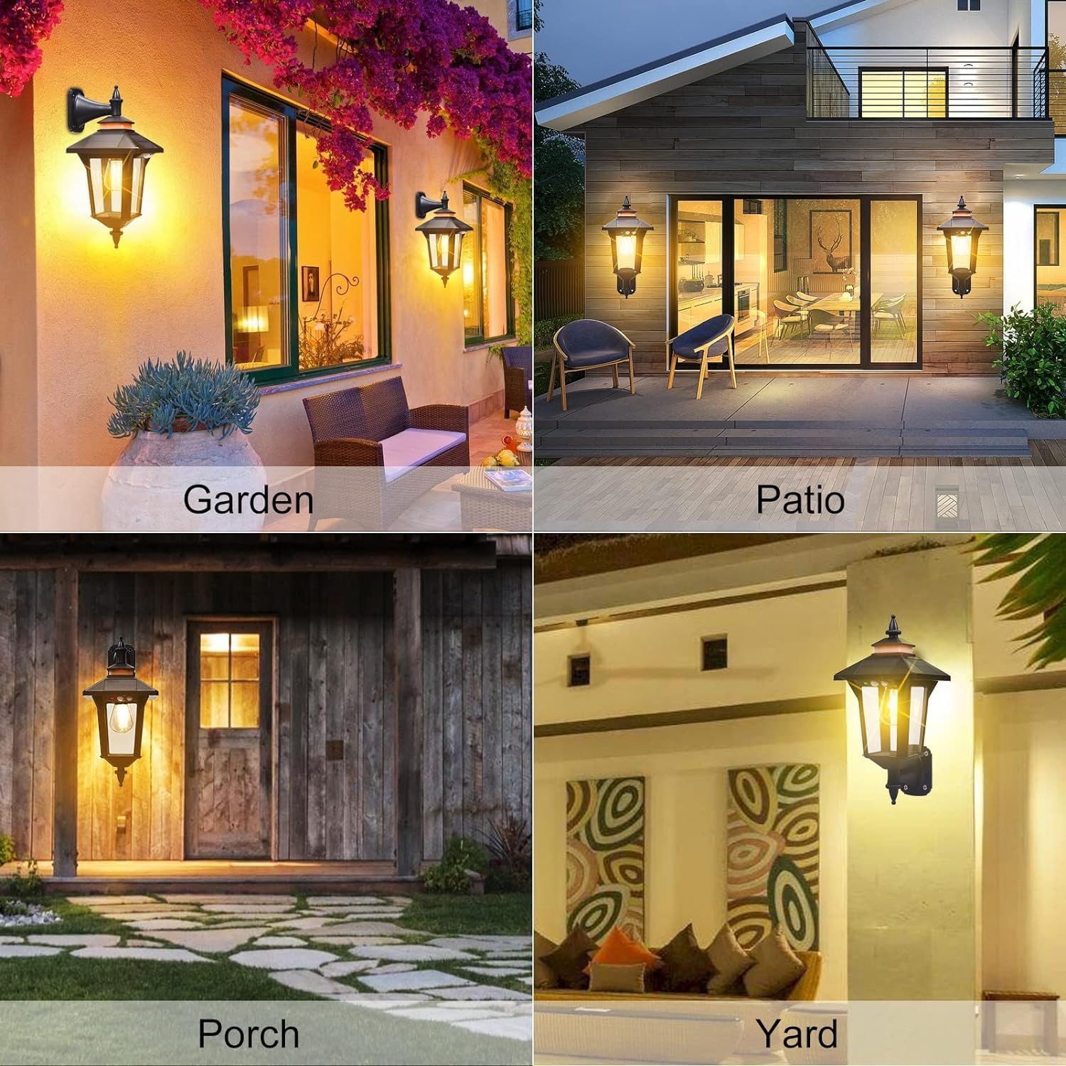 COLBOR Solarlampen für Außen mit Bewegungsmelder LED-Solarleuchte (2PCS) | Vintage-Laternen-Design, 4-Seitiges Solarpanel, 3 Modi & 2200mAh Akku, IP65 Wasserdicht für Garten, Garage & Zaun