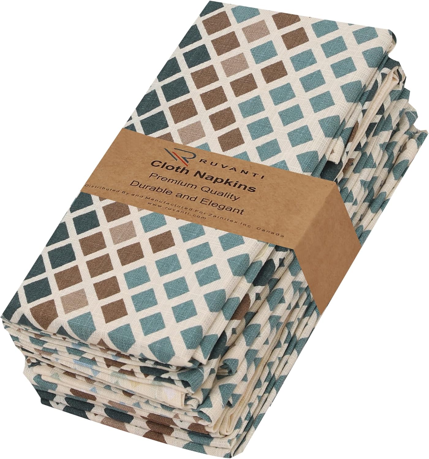 RUVANTI Cloth Napkins Set of 6 Cotton 100%, 18×18 Inches Napkins Cloth Washable, Soft, Absorbent. Cotton Napkins for Parties, Christmas, Thanksgiving, Weddings, Dinner Napkins Cloth – Faded