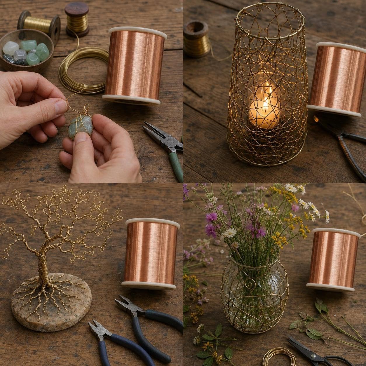 Filo di Rame per Progetti Artigianali, Bobina di Filo Metallico Facile da Lavorare, per hobbisti, 0.30mm-8.0mm