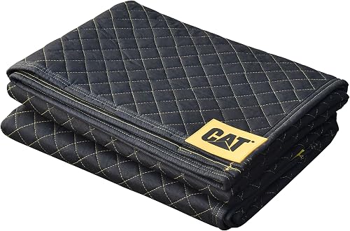 Cat 980411N Heavy Duty Moving Blanket, Non-Woven Utility Cover with Quilted Padding, Cargo Protection, Storage Furniture Packing 72 Inch by 60 Inch-980411N, Black