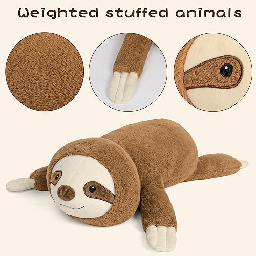 Miniatura 8 de 5 libras, 27 pulgadas de panda con peso, almohada de felpa gigante de panda con peso, regalo ideal para adultos y niños