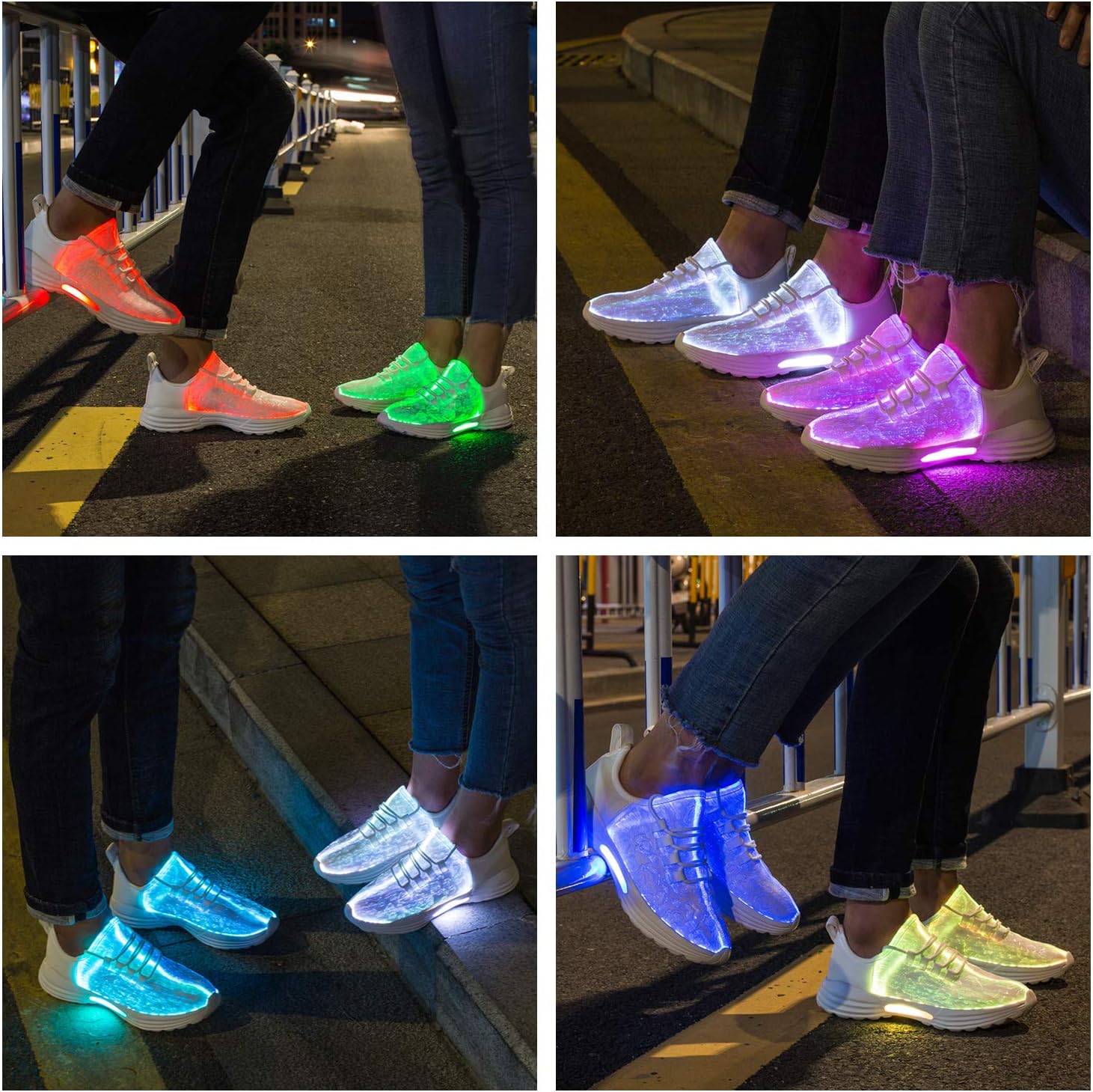 Fiber Optic LED Light Up Shoes for Women Men USB Charging Flashing Luminous Fashion Sneakers for Festivals Party - Image 7