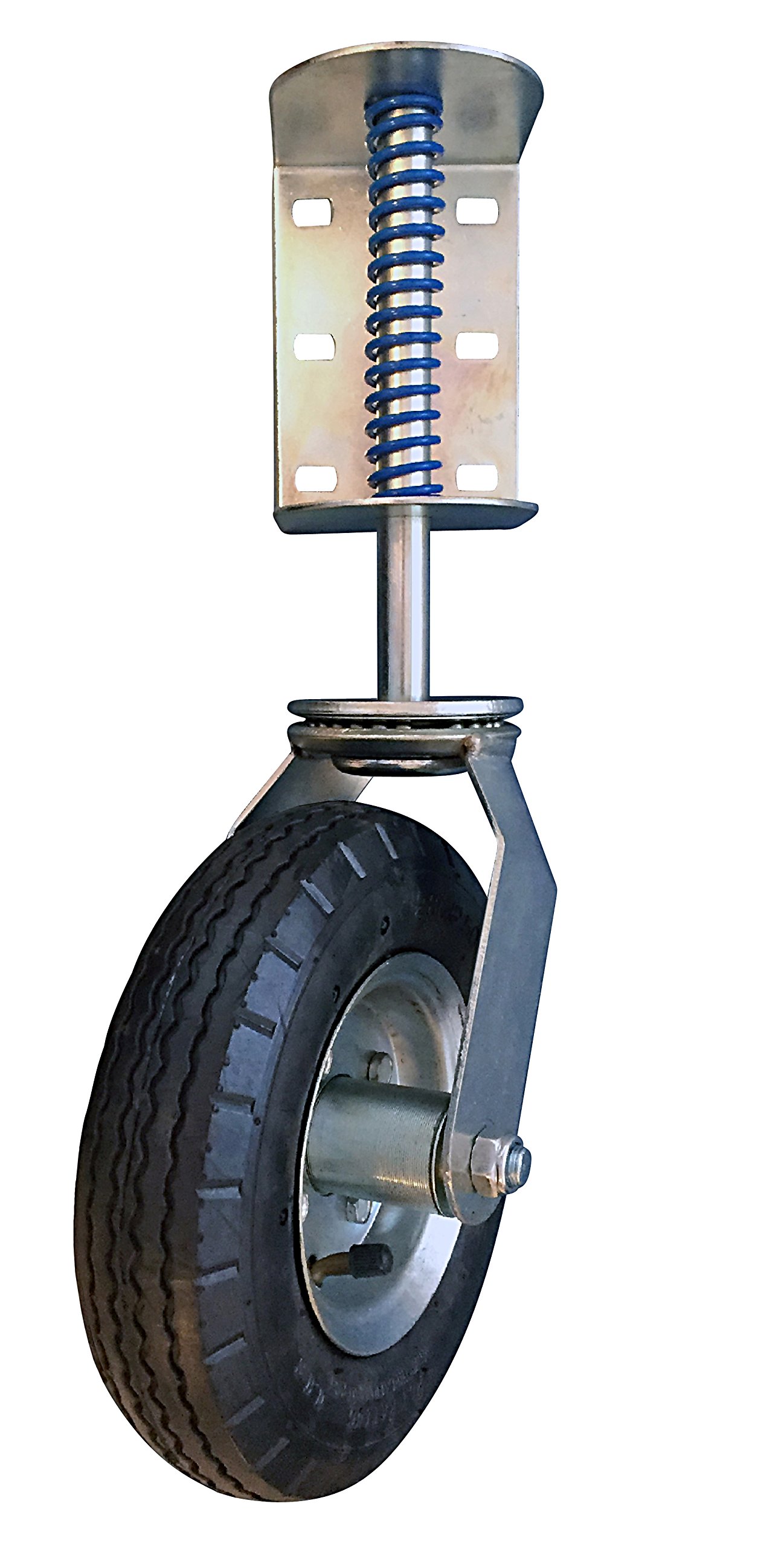 Shepherd Hardware 9798 8-Inch Pneumatic Spring-Loaded Gate Caster, 200-lb Load Capacity and Universal Mount,Black