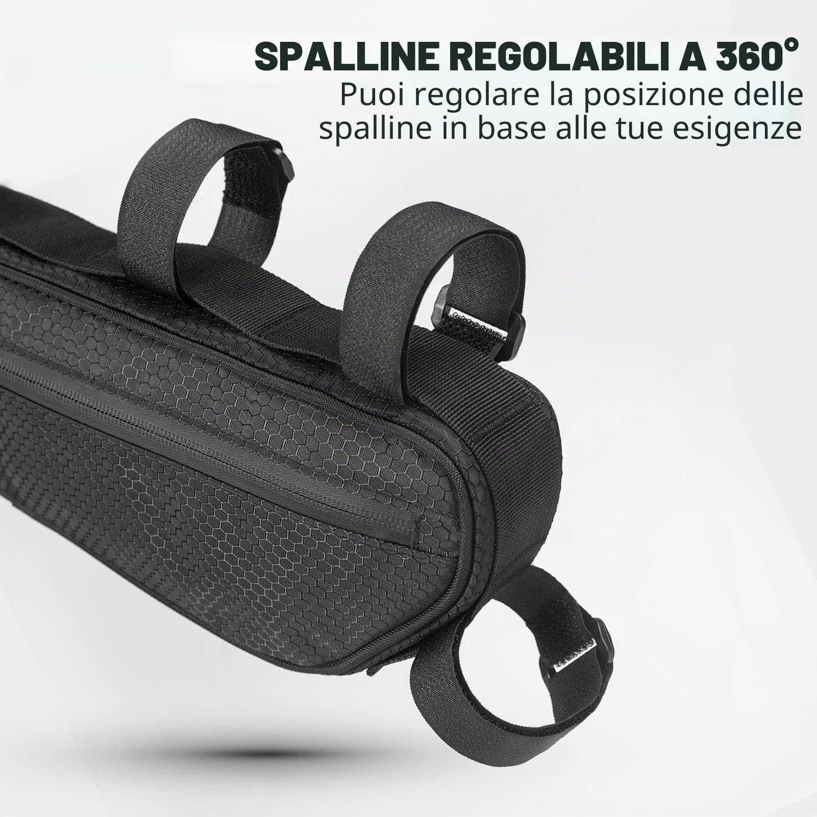 ROCKBROS Borsa Bici da Telaio, Borsa Tubo Centrale per Bicicletta MTB Impermeabile, Grande Capacità ca. 2.5L, 2 in 1 Design Divisibile Multifunzionale, Accessori Bici