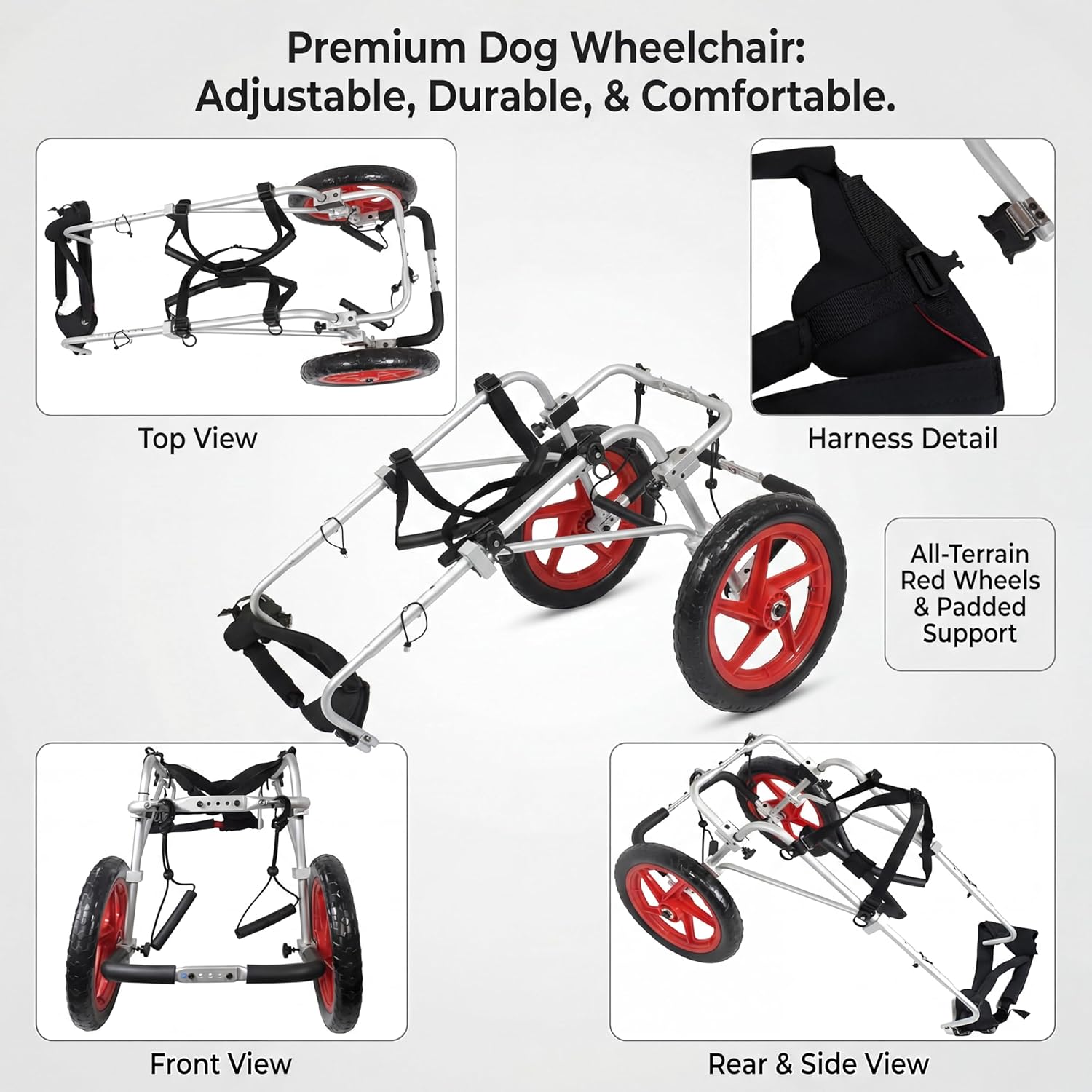 Large Back Leg Dog Wheelchair | 2.0 Design | 2026 Updated Model
