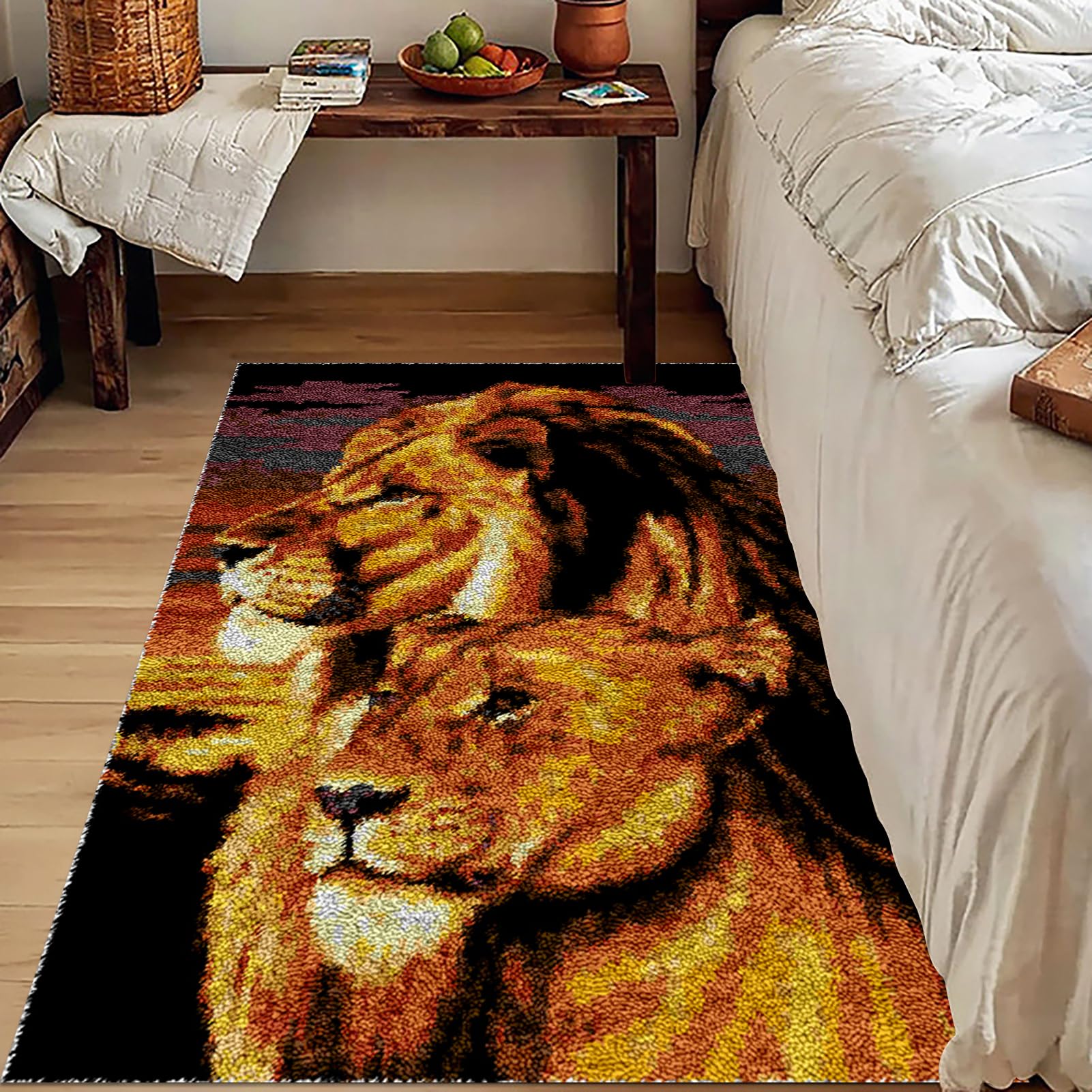 90x120 cm Kits de Alfombra de Gancho de Pestillo Grande Kits de Fabricación de Alfombras Kit de Gancho DIY Alfombra para Adultos DIY Bordado Alfombra Kit para Hacer Tapices