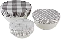 Vista 9 de DII Colección de fundas de tela reutilizables, lavables a máquina, algodón con elástico para almacenamiento de alimentos, 10.25"/8.25"/7.5" de negro