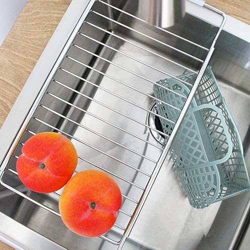 Miniatura 6 de GOODSDECO Escurridor de platos de tamaño ajustable de hasta 23.62 pulgadas - Escurridor de platos en el fregadero, escurridor de platos de acero
