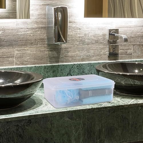 Miniatura 7 de Paquete de 2 cajas de almacenamiento transparentes para congelar, contenedores de plástico con tapa, caja de contenedor con cierre de 11 cuartos de