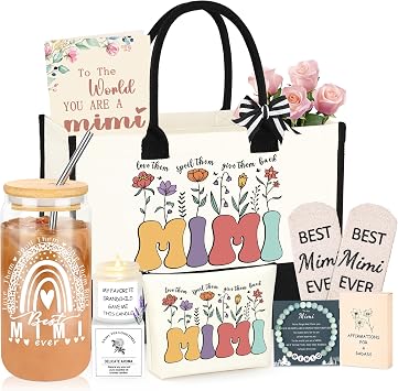 DOGMEM Mimi Gifts, Mimi Gift Set for Grandma | Birthday Gifts for Mimi Grandma Gift Set Ideas Grandma Birthday Gift