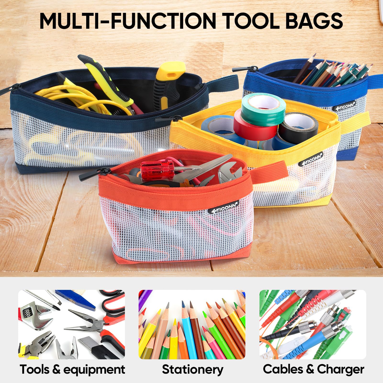 Amazon.com: TICONN Tool Pouch, 1680D Oxford Small Tool Bag, Tool