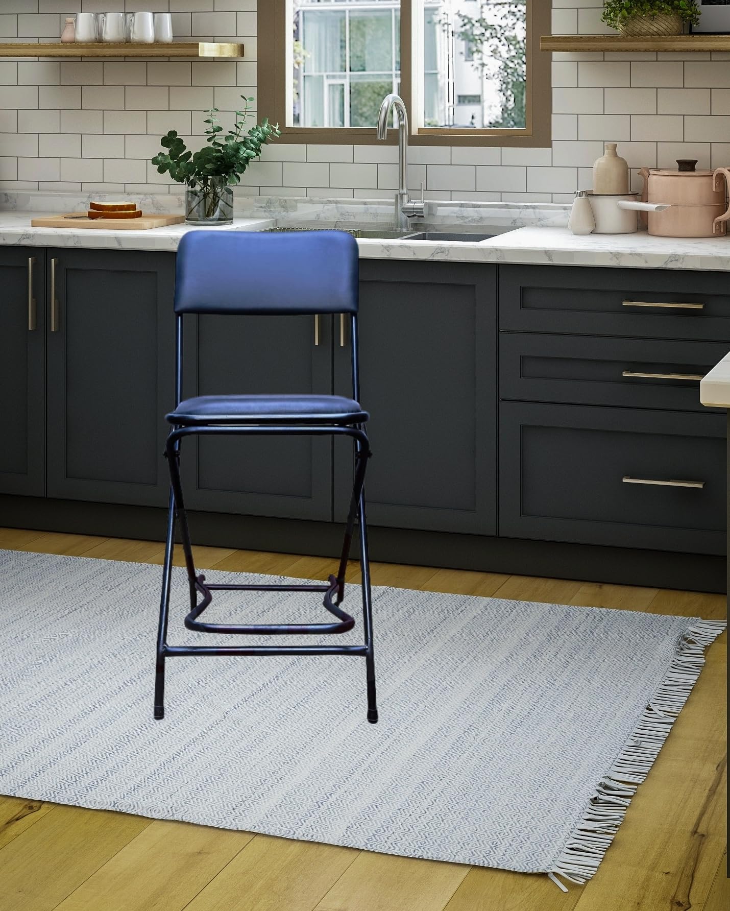 IYB Metal - Strong Heavy Duty Folding Padded Chair With Foot Rest For Kitchen, Restaurant&Bar Etc (Black) (B09KPS81CZ) Amazon Price History, Amazon Price Tracker