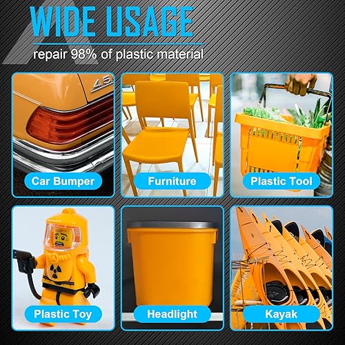 Miniatura 7 de PHALANX - Soldador de plástico, kit de soldadura de plástico inalámbrico con 400 grapadoras calientes, kit de reparación de plástico ligero de 3