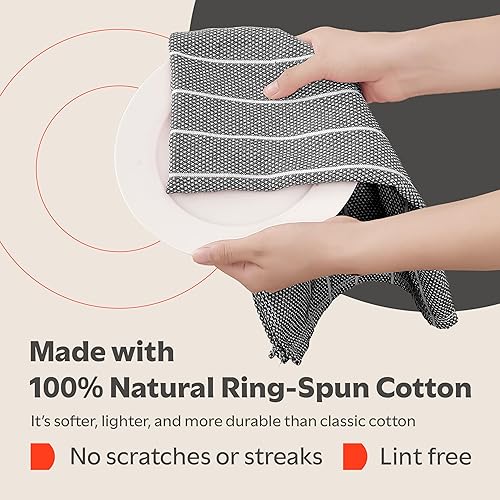 Miniatura 10 de Zeppoli - Paquete de 30 toallas de cocina clásicas, hechas de 100% algodón natural, trapos de limpieza reutilizables, superabsorbentes, lavables a