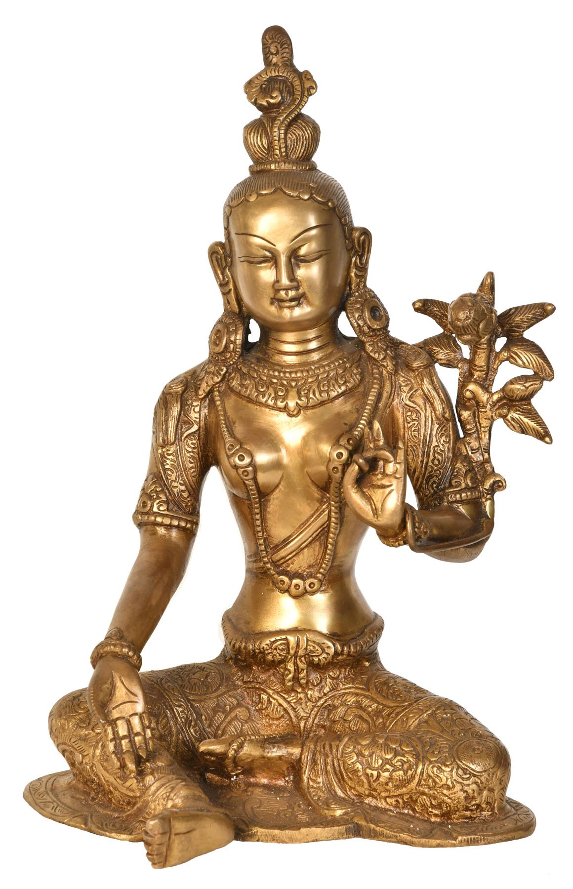 Statue Tara Verte tibétaine laiton pour inspirer paix et compassion