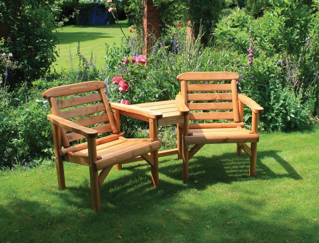 HGG Wooden Rustic Garden Loveseats Patio, Lawn & Garden