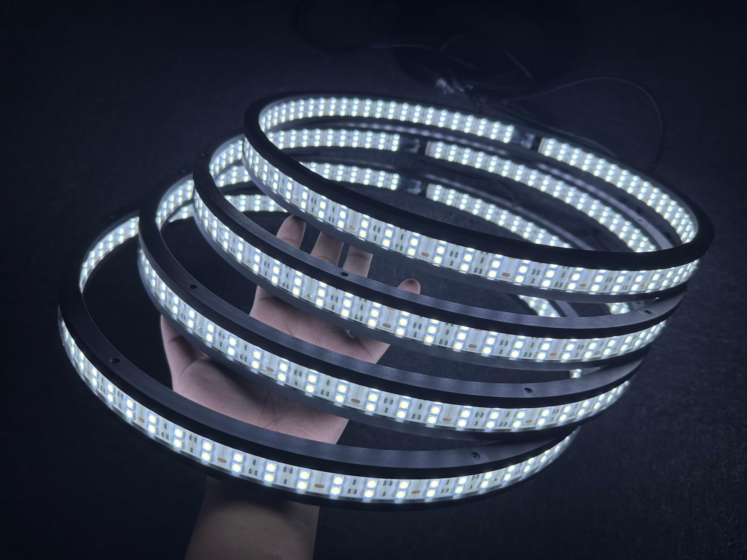 6Rolls PC Rings - 15.5'' Triple Row Double Side Brightest White LED Wheel Ring Light Rocker Switch/Remote Ctrl for Car Truck,Flashing,Breathe,Strobe Rim Lights,Pick Up (15.5'')