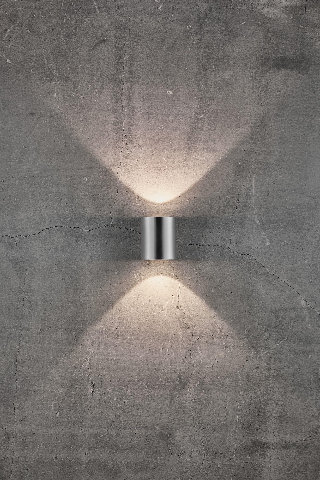 Nordlux CANTO 2 Wandleuchte Edelstahl, LED, 10.6W, 500 Lumen, IP44, Up- & Downlight, 3000K, 30.000 Stunden Lebensdauer, Inklusive 4 Lichteffekte, Modernes Design