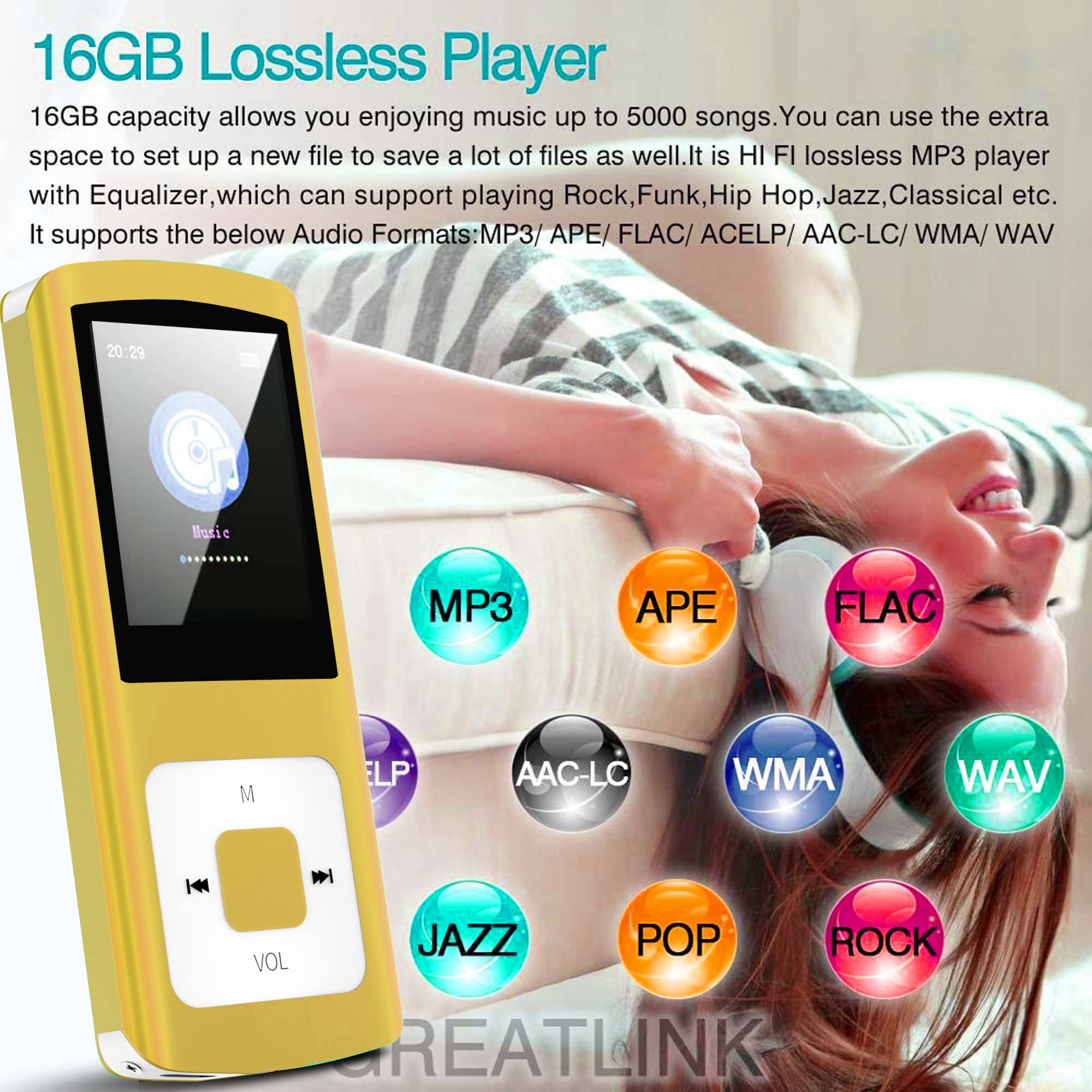 MP3 Player, Hotechs HiFi 32GB Music Player