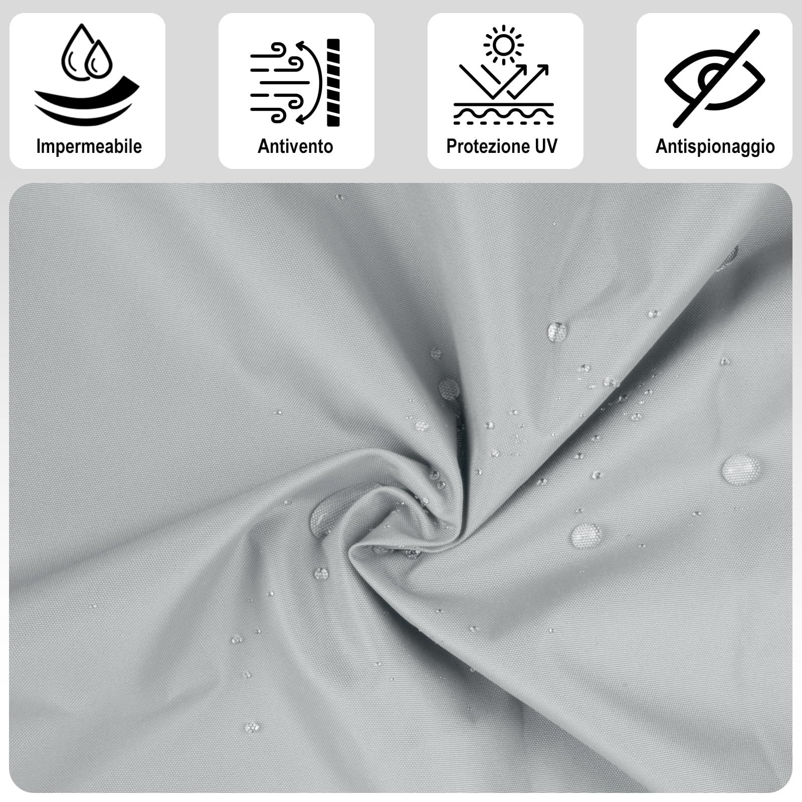 COOL AREA Frangivisto Balcone 90x500cm Impermeabile Anti-UV Copri Ringhiera Grigio Chiaro