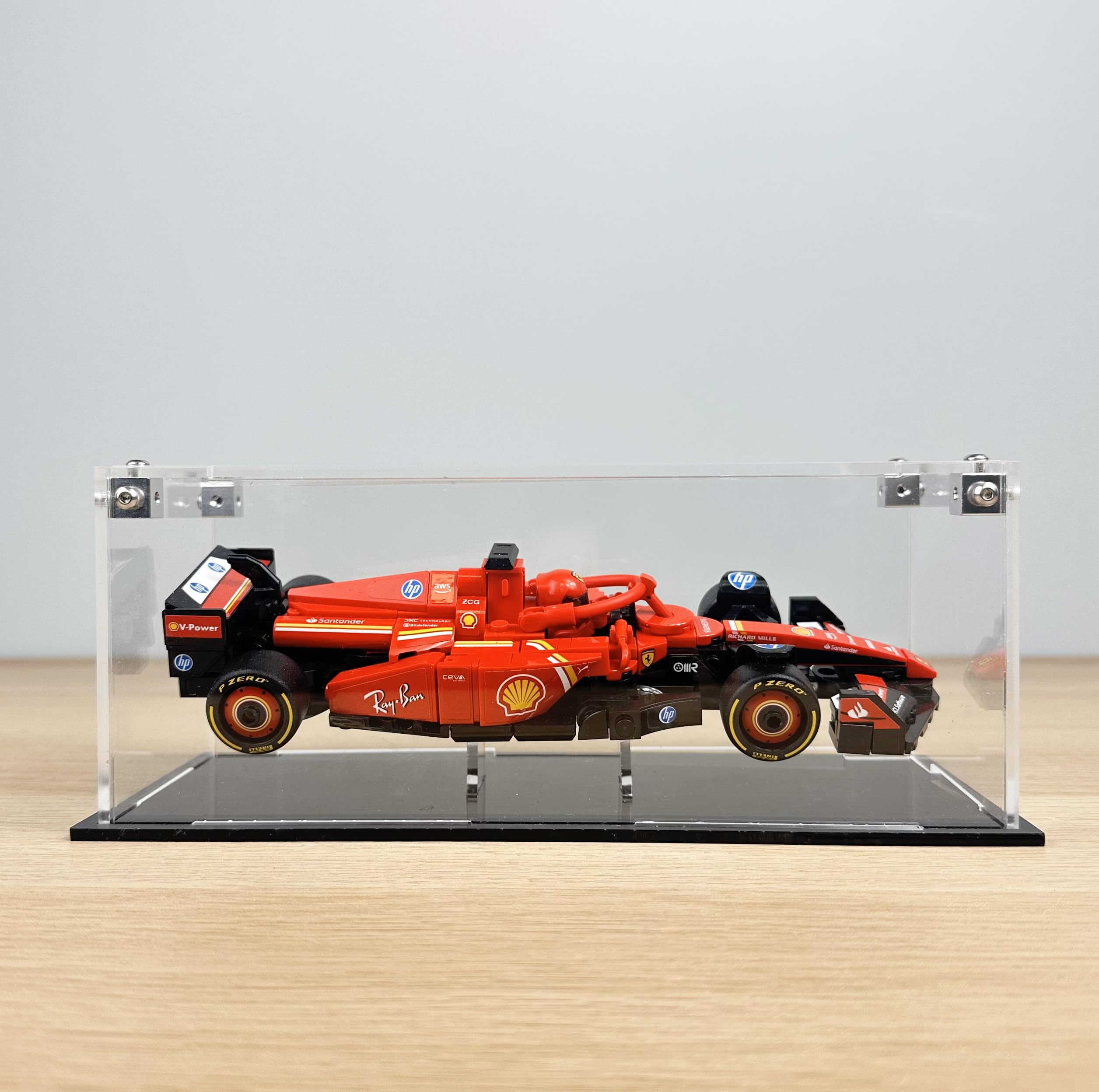 Brick Nest Acrylic Display Case for LEGO Speed Champions F1 Car, Clear