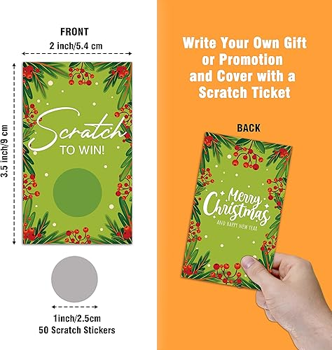 Miniatura 2 de Paquete de 50 divertidas tarjetas de juego de raspar de Navidad, juegos de rascar, suministros de fiesta de Navidad, para grupos, niños, adultos,