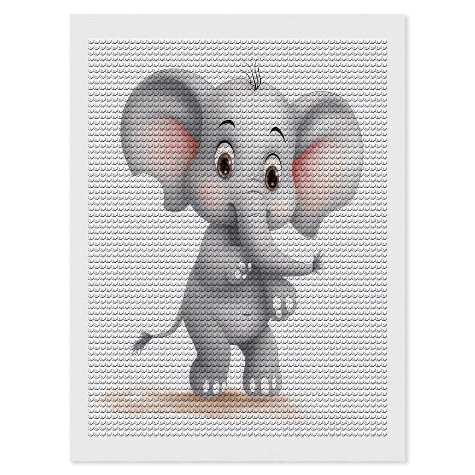 JTREHY Cute Elephant Diamond Art Kits Personalized DIY Round Diamond Painting Kits for Beginner Full Drill Diamonds Dots Paintings for Adults Gem Art Crafts Home Decor
